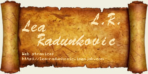 Lea Radunković vizit kartica